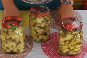 Мариновані кабачки на зиму із зеленню - покроковий рецепт Мариновані кабачки на зиму із зеленню - покроковий рецепт