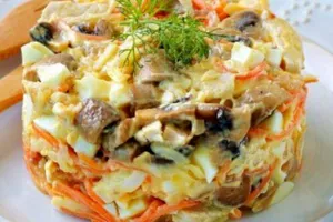 Салат с корейской морковью и курицей - пошаговый рецепт Салат с корейской морковью и курицей - пошаговый рецепт