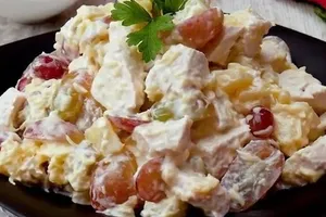 Салат куриный с виноградом - пошаговый рецепт Салат куриный с виноградом - пошаговый рецепт