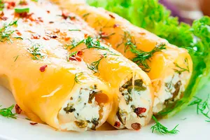 Каннеллони с курицей и грибами под соусом "Марне" - пошаговый рецепт Каннеллони с курицей и грибами под соусом "Марне" - пошаговый рецепт