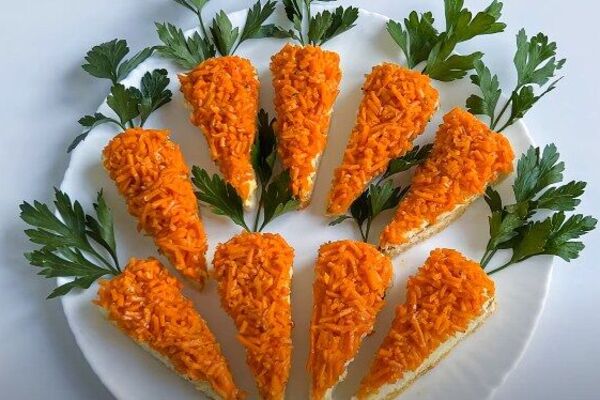 Бутерброды ''Морковка'' с морковью по-корейски