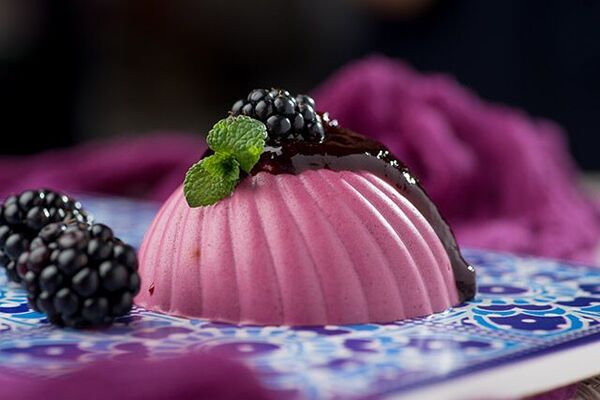 Черничная панна-котта