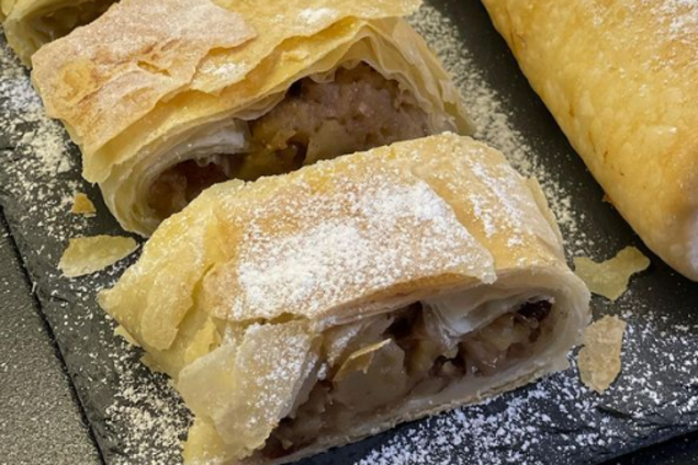 Яблочный штрудель из теста фило