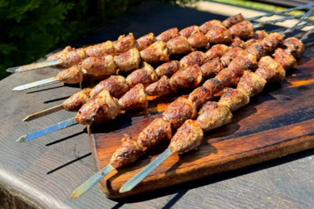 Шашлик з курячих сердечок