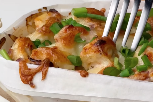 ''Лодочки'' из картофеля, с филе и сыром 