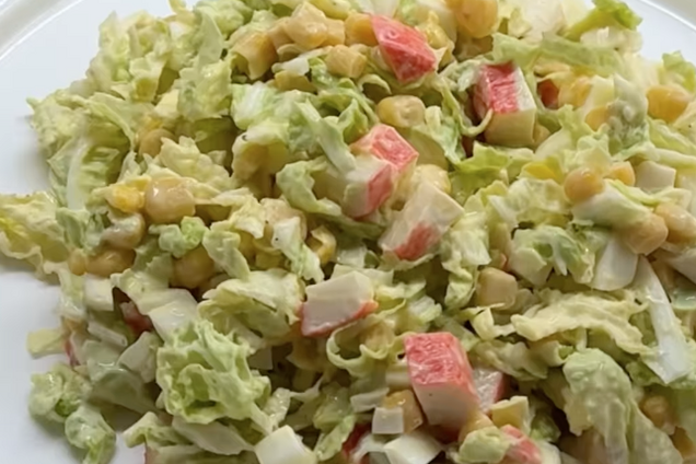 Крабовый салат с пекинской капустой