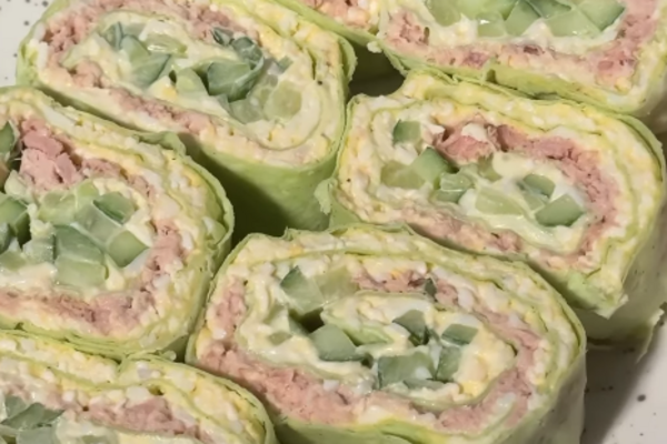 Закуска из лаваша с тунцом