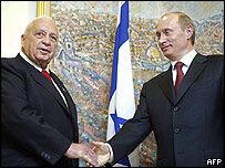 Ариэль Шарон и Владимир Путин