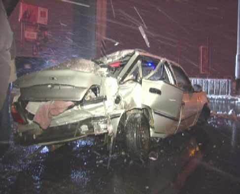 "Деу" врезался в фонарный столб