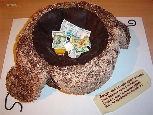 Торт как искусство. Даже жалко есть доллары и письма. ФОТО