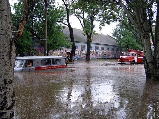 Николаев затопило после дождичка в четверг. ФОТО