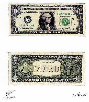 Купюра номиналом в ноль