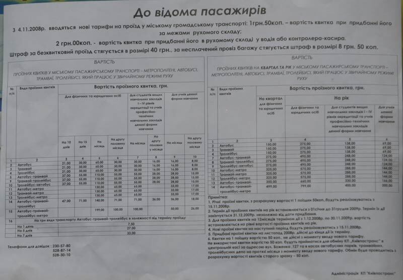 Киевляне в шоке от цен на проезд (документы)