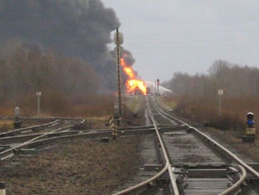 В Латвии локализован пожар на поезде с топливом