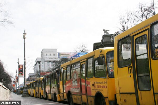 Центр Киева освободили от маршруток