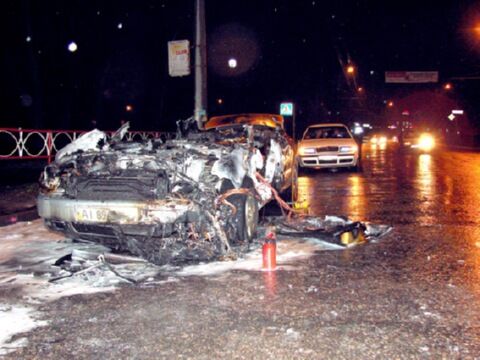 На Київщині згоріло авто  заступника мера (фото)