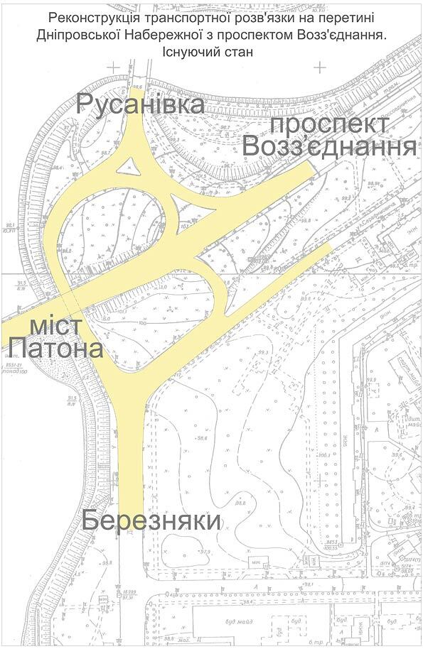 Схема развязки возле моста Патона (схема)