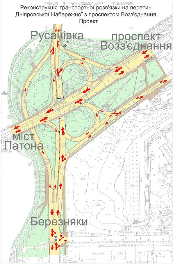 Схема развязки возле моста Патона (схема)