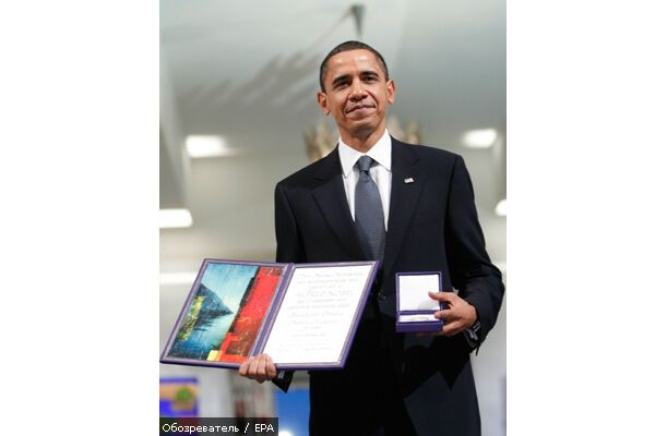 Обамі вручили Нобелівську премію миру