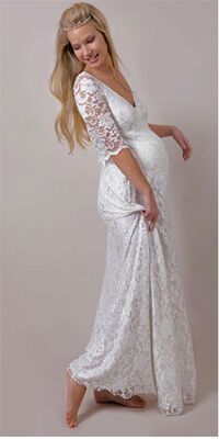 Самые модные свадебные платья для беременных. ФОТО