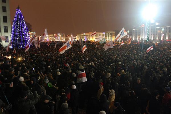 Акції опозиції після виборів Білорусі в Мінську