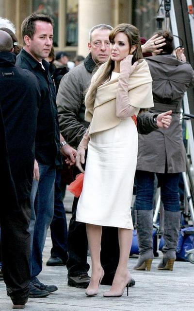 Анджелина Джоли на съемках «Туриста»