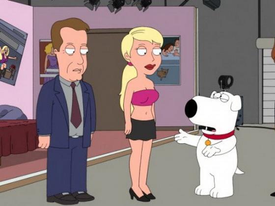 Чарли Шин, Элайджа Вуд и Джеймс Вудс в «Гриффинах»