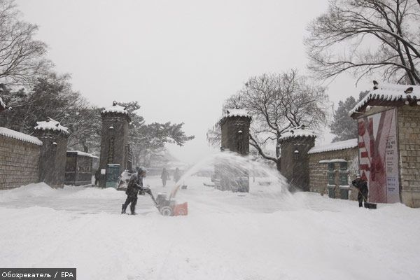 Південну Корею продовжує засипати снігом. ФОТО
