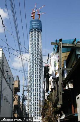 Токио Скай Три стала самым высоким сооружением в Японии