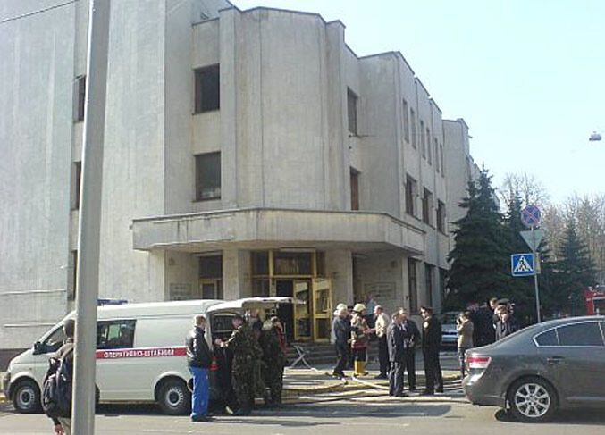 В Киеве горело здание МВД (ФОТО)