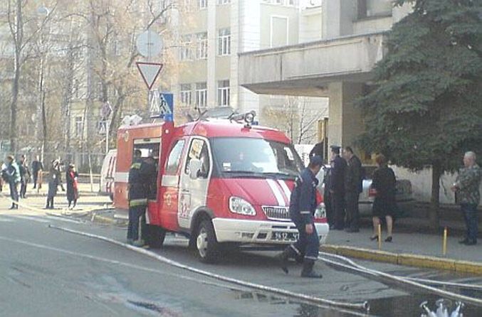 В Киеве горело здание МВД (ФОТО)
