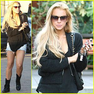 Толстые ноги и рваные шорты Линдсей Лохан