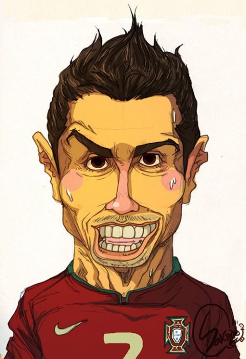Забавные карикатуры на футболистов. ФОТО