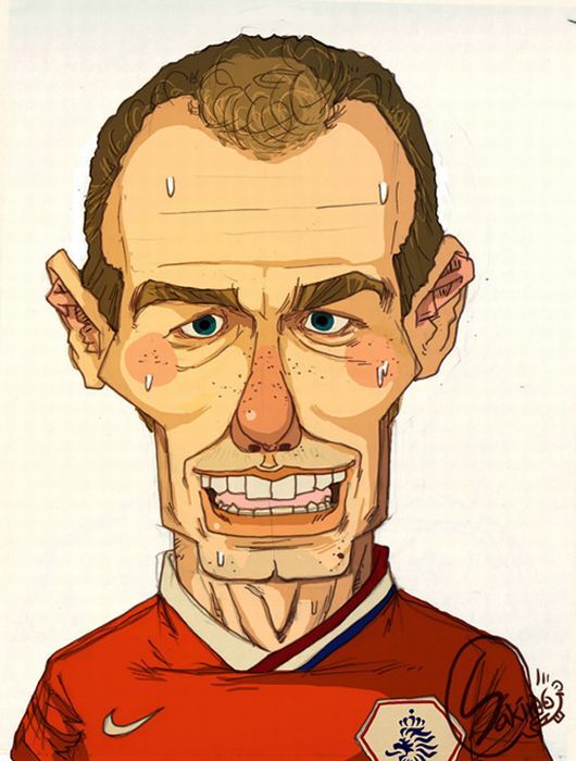 Забавные карикатуры на футболистов. ФОТО
