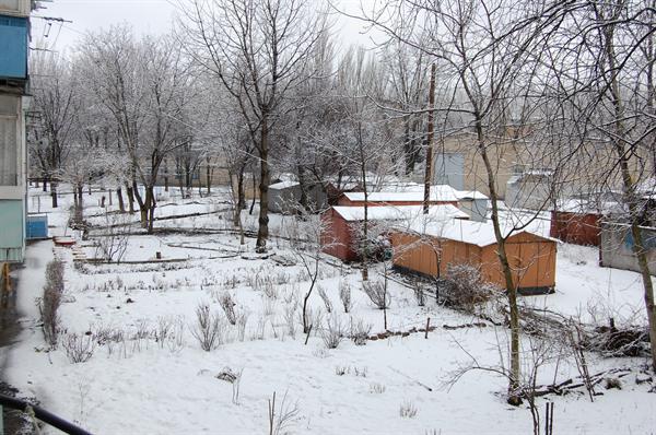 В Донецке весну сменила настоящая зима. Фото