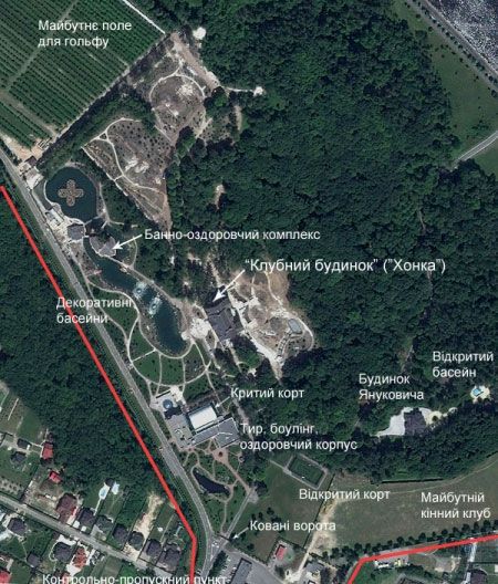 Резиденцию Януковича можно увидеть из космоса 