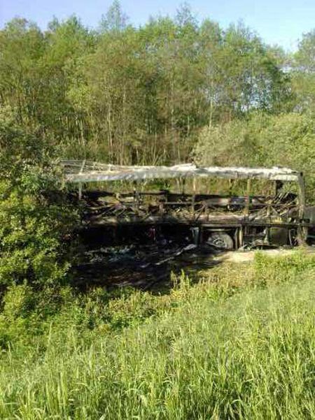 В ДТП автобус MAN сгорел вместе с пассажирами