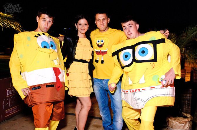 Ірина Журавська з чоловіком на Sponge Bob Party 