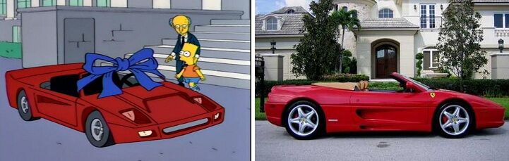 Как выглядят машины из мультфильма "Симпсоны" в реальности. Фото. Ч. 1