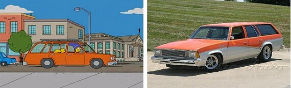 Как выглядят машины из мультфильма "Симпсоны" в реальности. Фото. Ч. 1