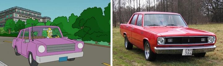 Как выглядят машины из мультфильма "Симпсоны" в реальности. Фото. Ч. 1