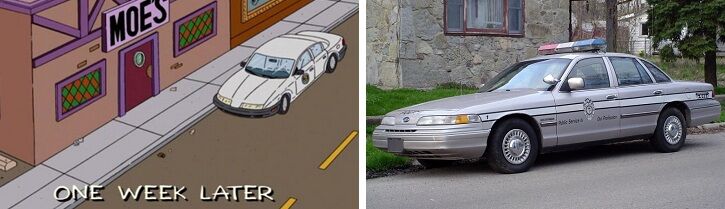 Как выглядят машины из мультфильма "Симпсоны" в реальности. Фото. Ч. 1