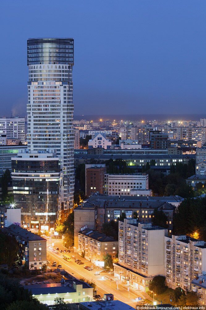 Вечерний Киев с крыши "Паруса"