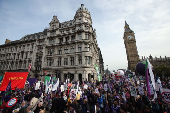 В Лондоне профсоюзы устроили акцию протеста