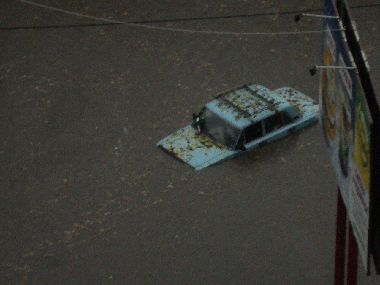 Как тонули автомобили в Кировограде. Фото. Видео   