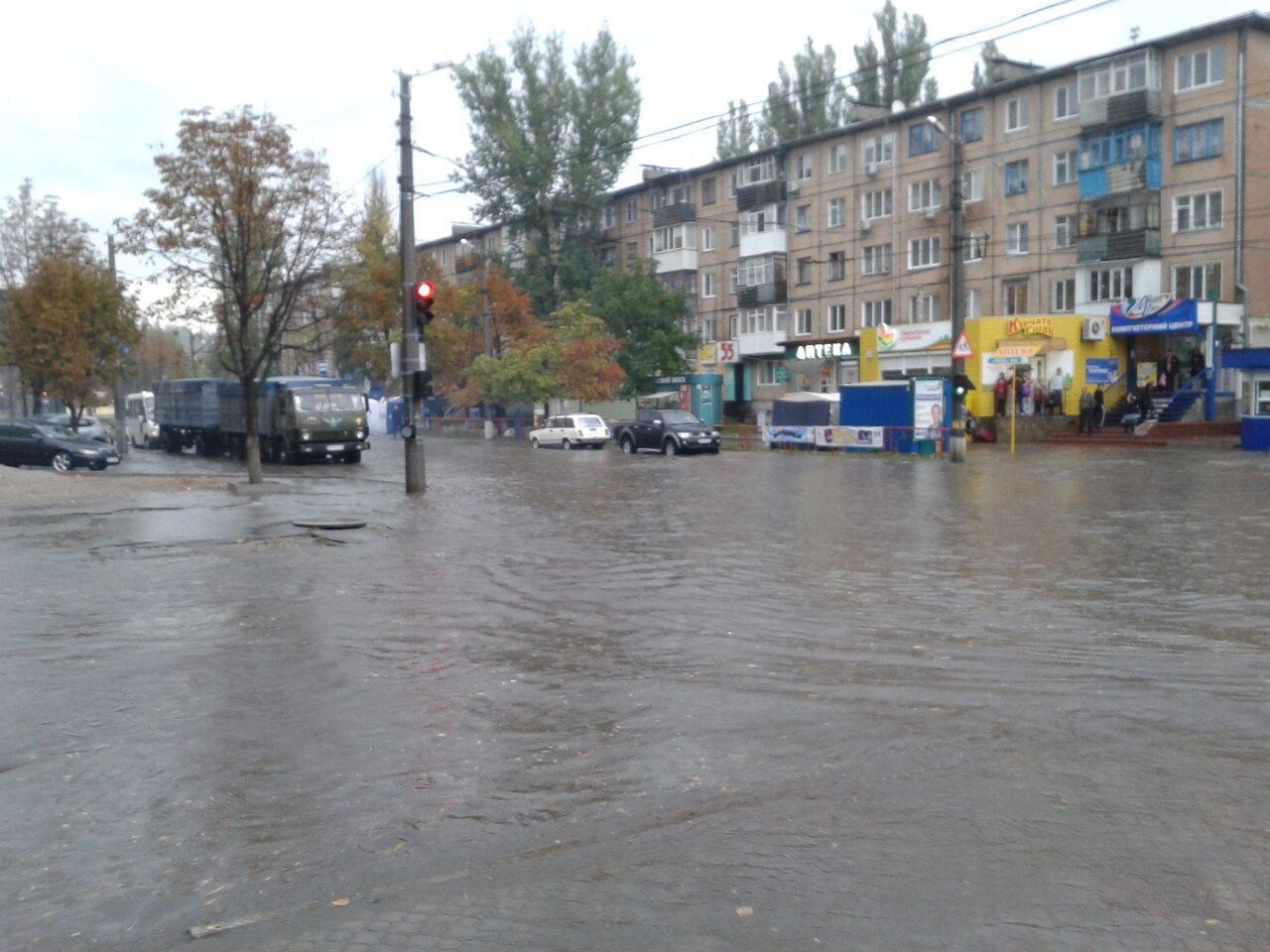 Как тонули автомобили в Кировограде. Фото. Видео   