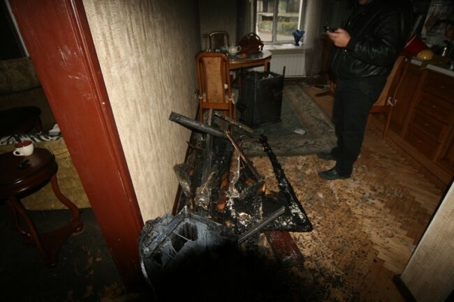 Утром в центре Киева горела квартира