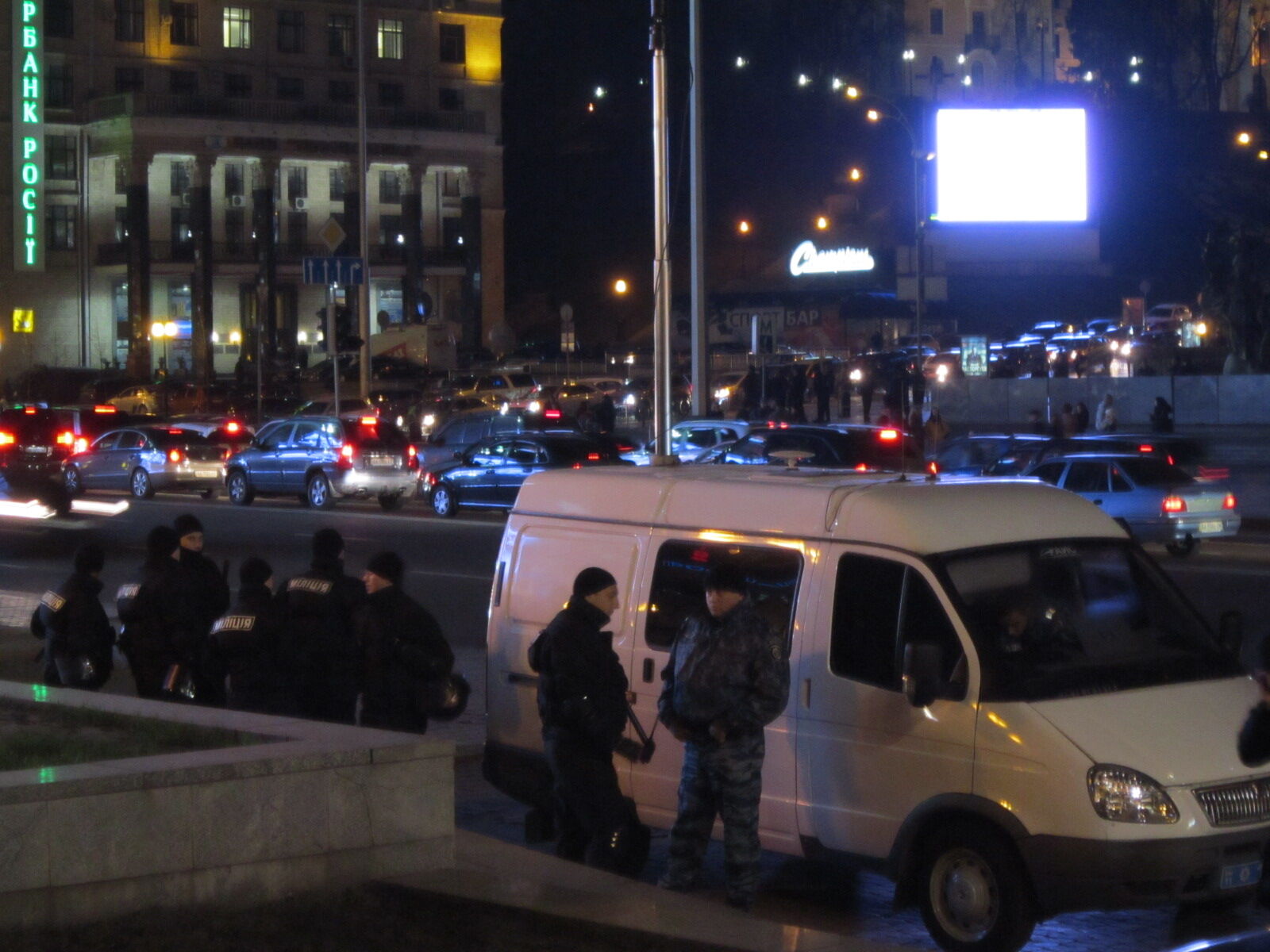 Годовщина Майдана: милиции больше, чем митингующих. Фоторепортаж 