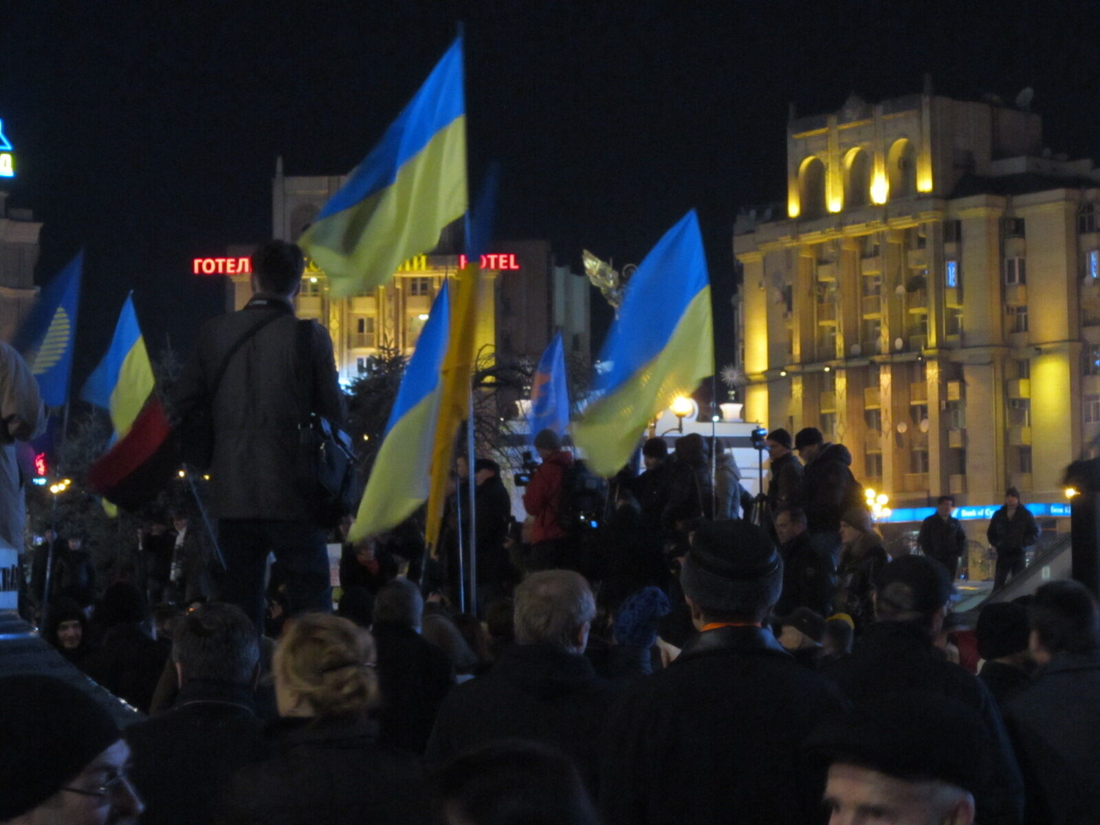 Годовщина Майдана: милиции больше, чем митингующих. Фоторепортаж 