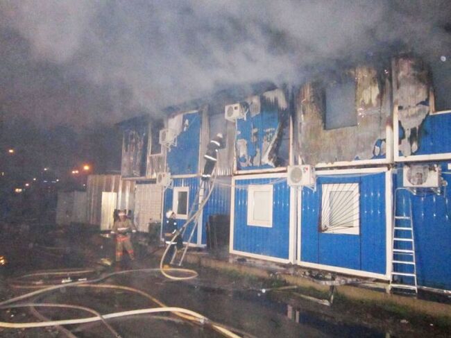 В центре Киева горела стройка 47-этажной гостиницы